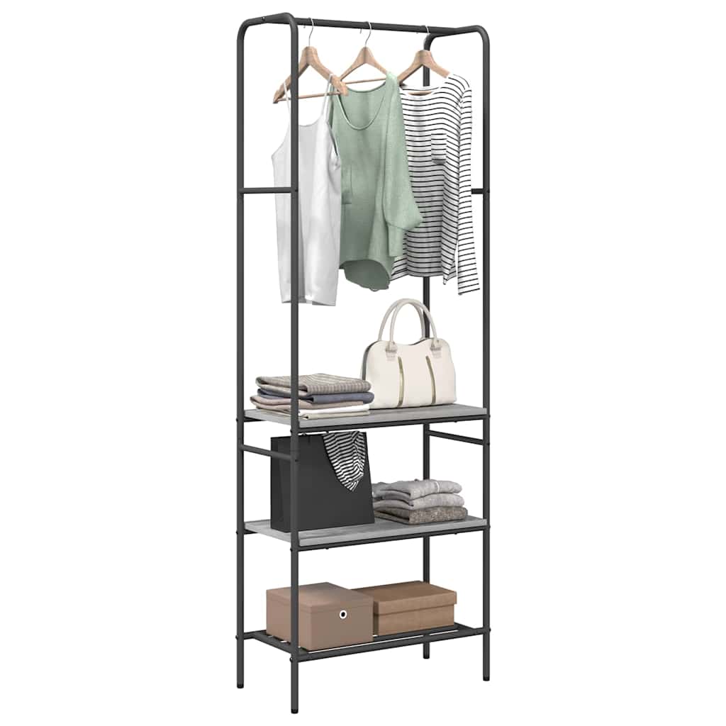 Clothes rack with shelf Grey sonoma oak 60 x 30 x 171 cm