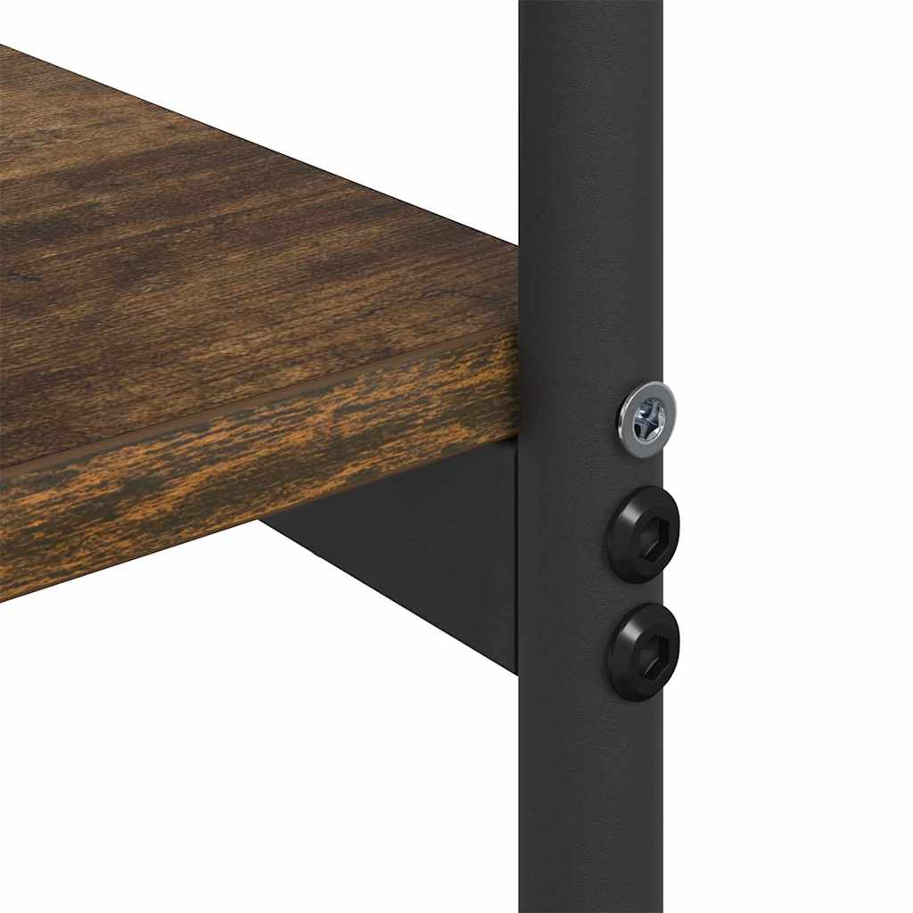 Console Table with Shelf Smoked Oak 101 x 35 x 80.5 cm
