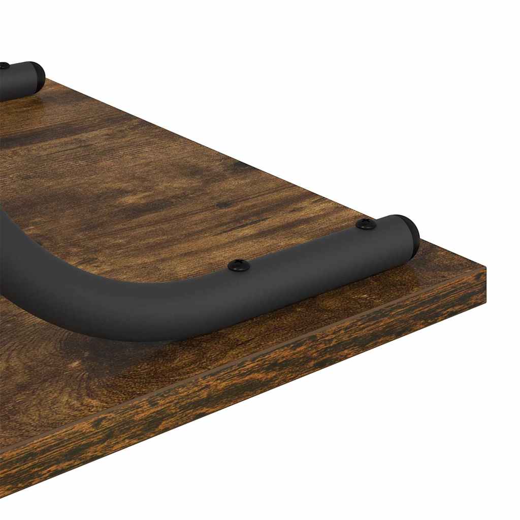 Console Table with Shelf Smoked Oak 101 x 35 x 80.5 cm