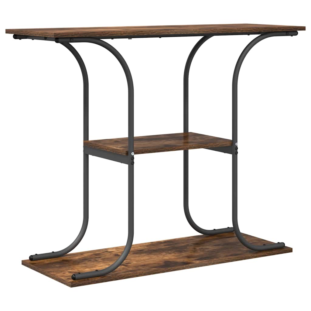 Console Table with Shelf Smoked Oak 101 x 35 x 80.5 cm