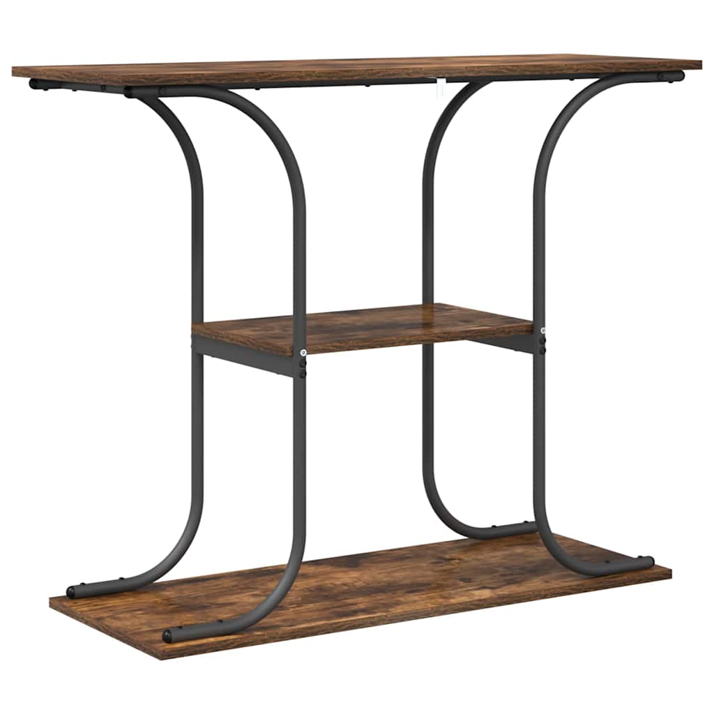 Console Table with Shelf Smoked Oak 101 x 35 x 80.5 cm
