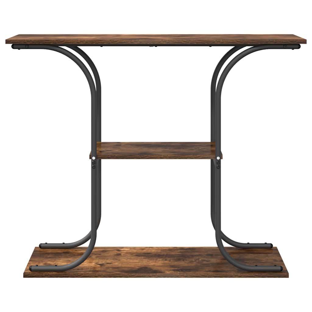 Console Table with Shelf Smoked Oak 101 x 35 x 80.5 cm