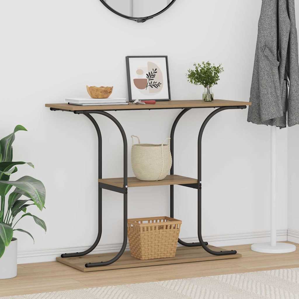 Console table with shelf artisan oak 101 x 35 x 80.5 cm