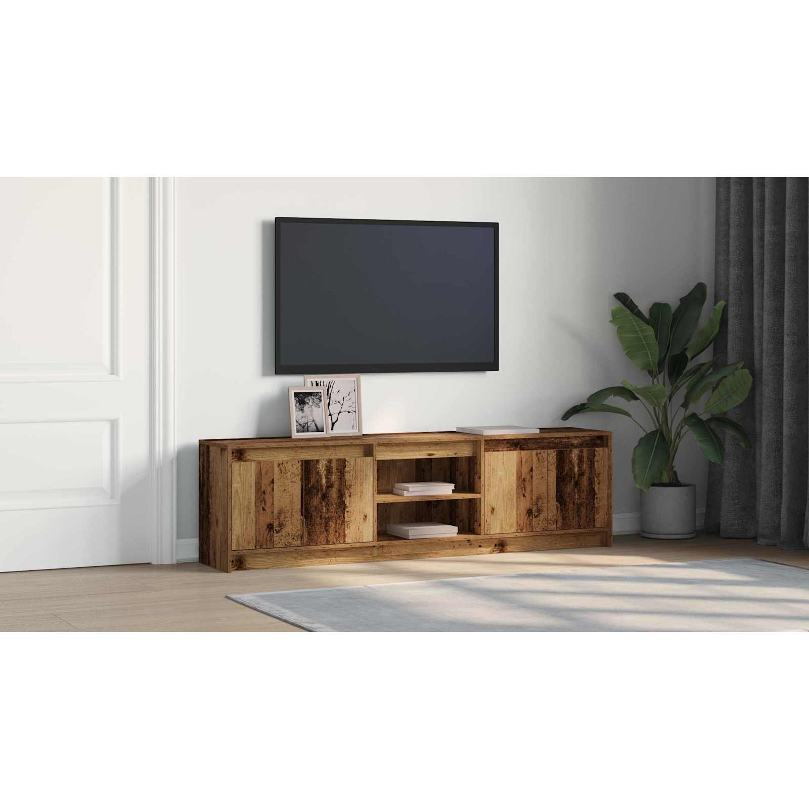 TV vienetai 2 pcs Ruda 180 x 34 x 50 cm Apdirbta mediena