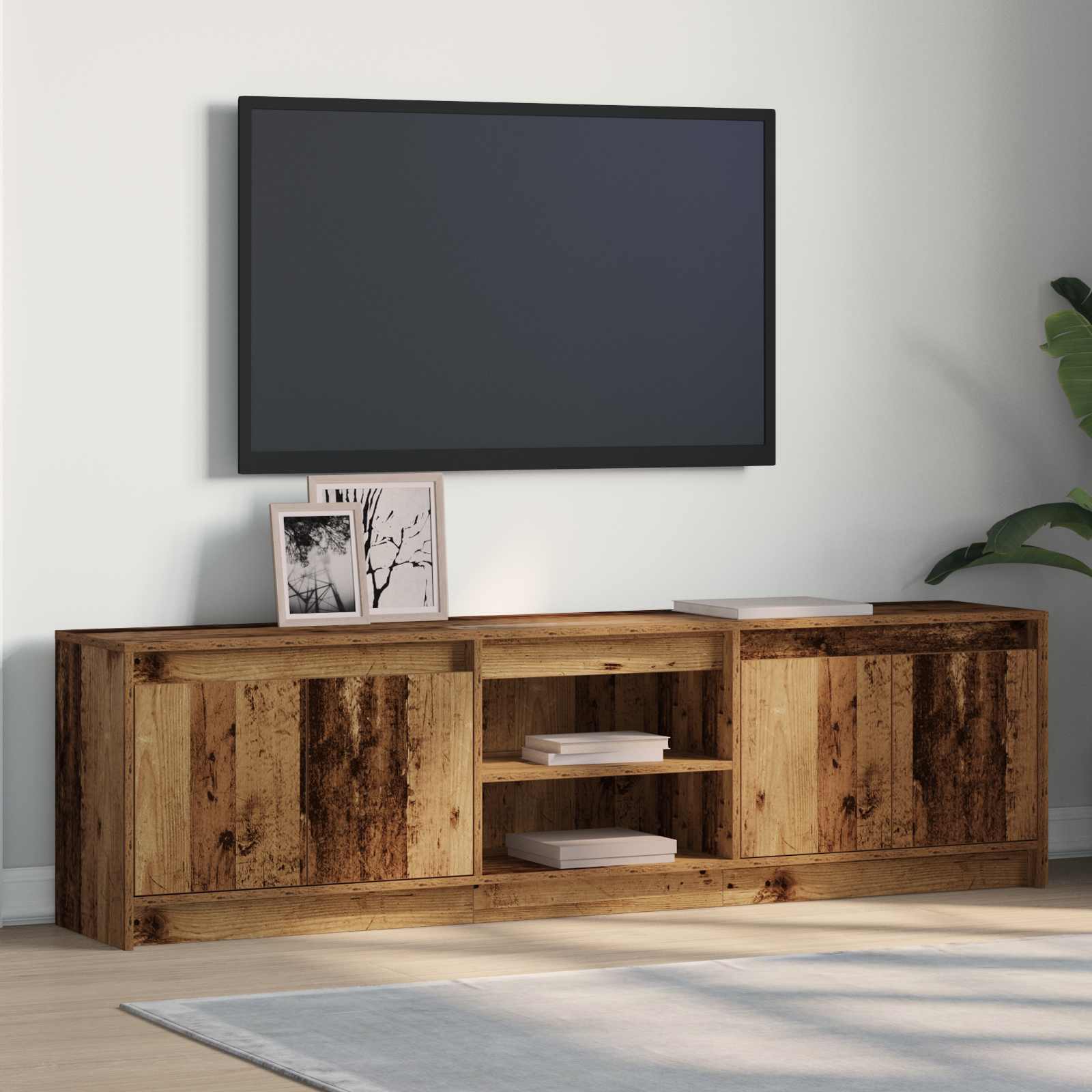 TV vienetai 2 pcs Ruda 180 x 34 x 50 cm Apdirbta mediena