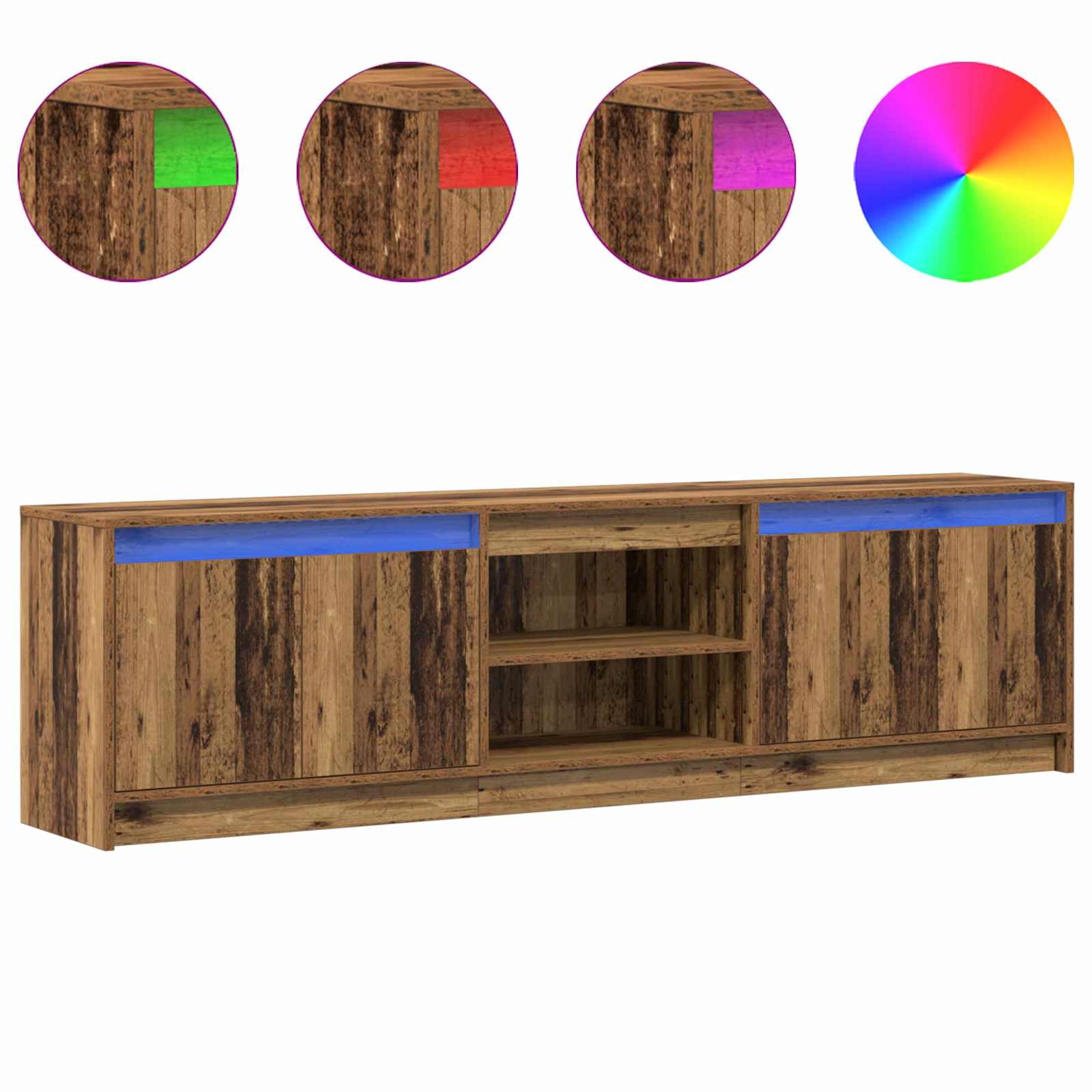 TV vienetai 2 pcs Ruda 180 x 34 x 50 cm Apdirbta mediena