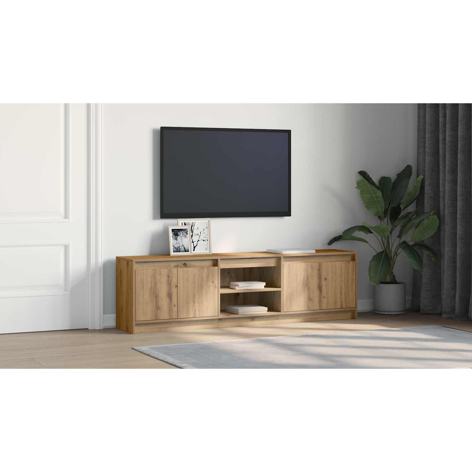 TV galdiņi 2 gab. Brūni 180 x 34 x 50 cm Inženierijas koksne