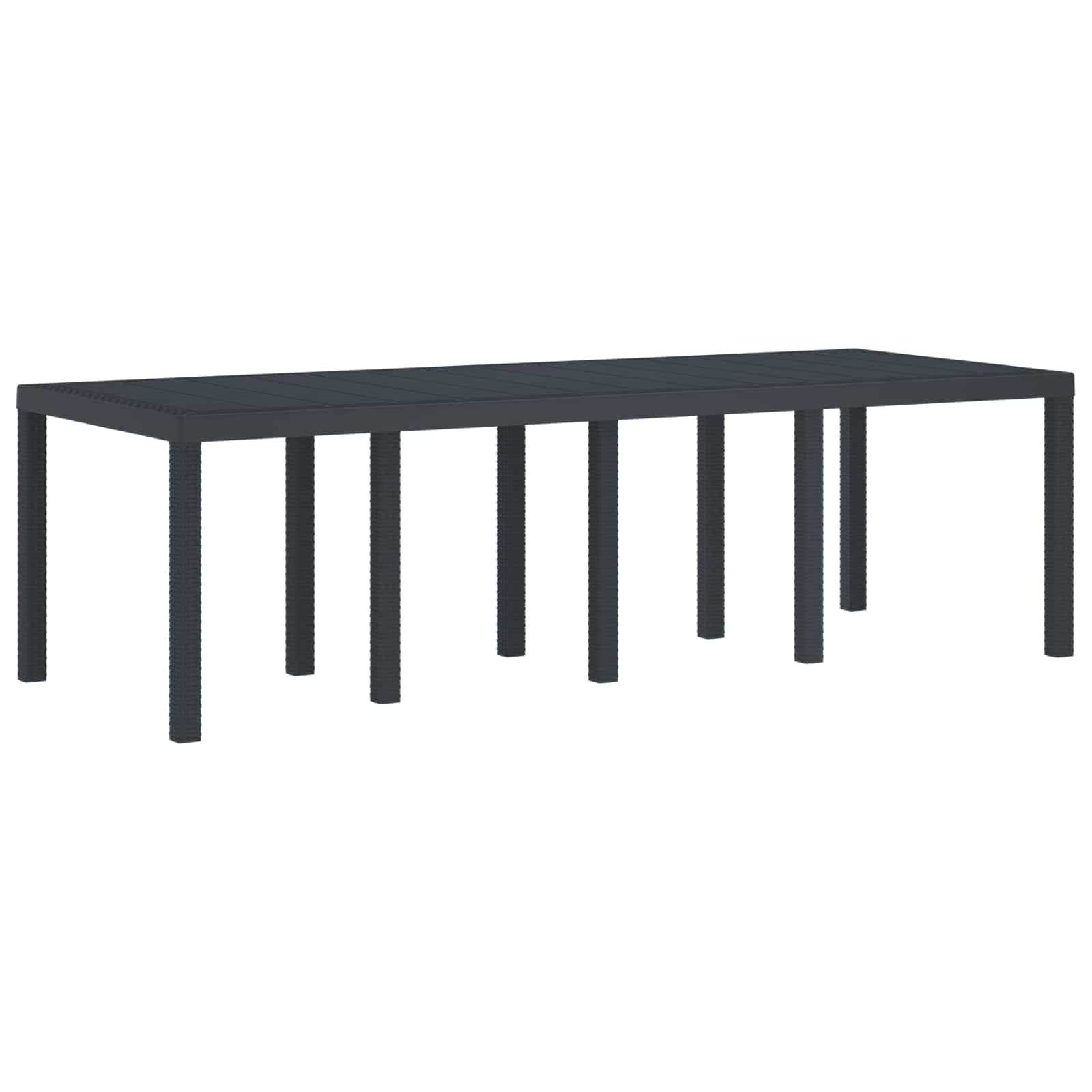 Sodo stalas Antracitas 250 x 100 x 73 cm poliratanas