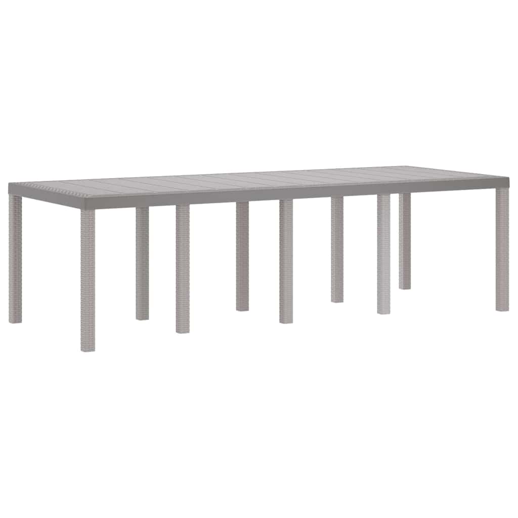 Sodo stalas Šviesiai pilka 250 x 100 x 73 cm poliratanas