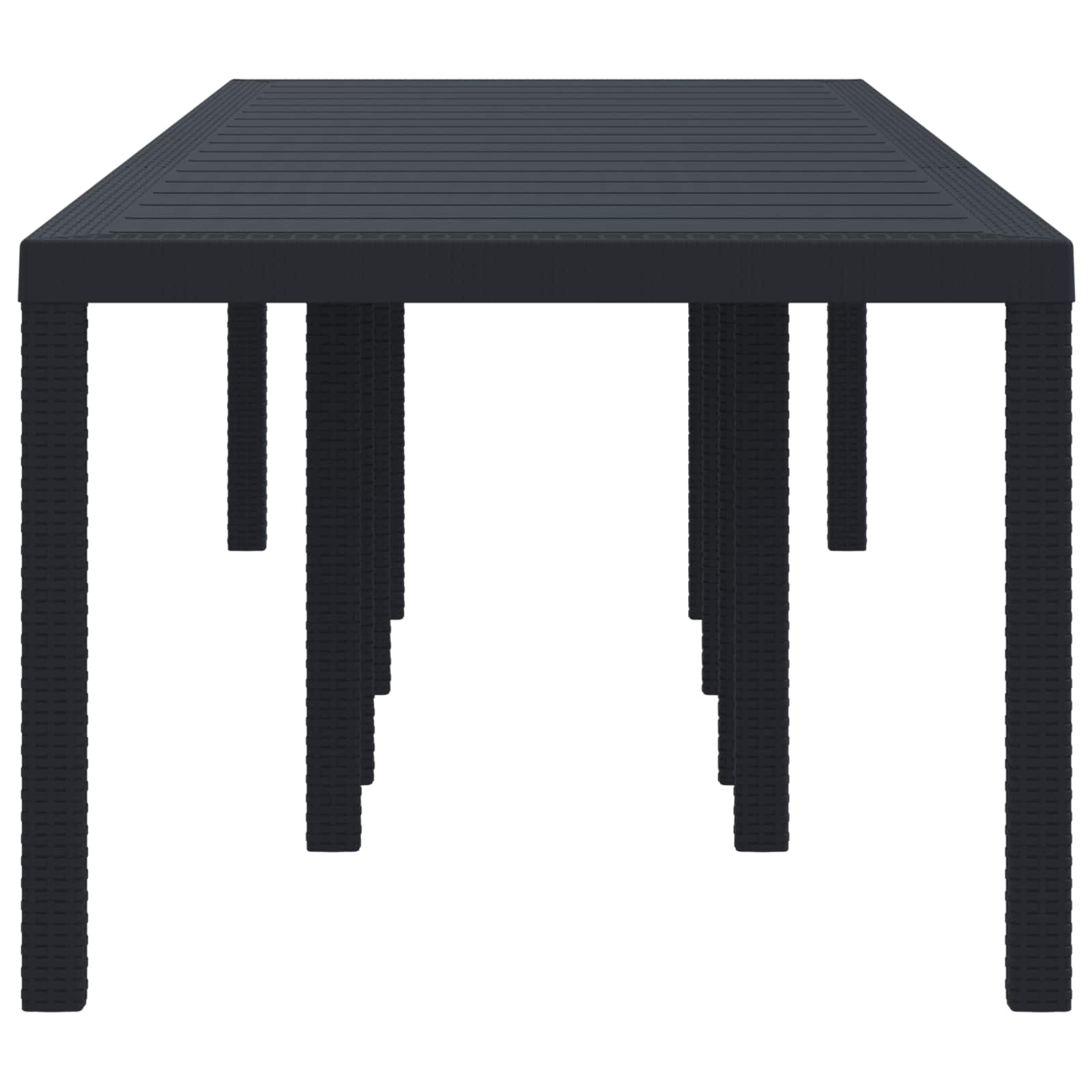 Sodo stalas Antracitas 300 x 100 x 73 cm poliratanas