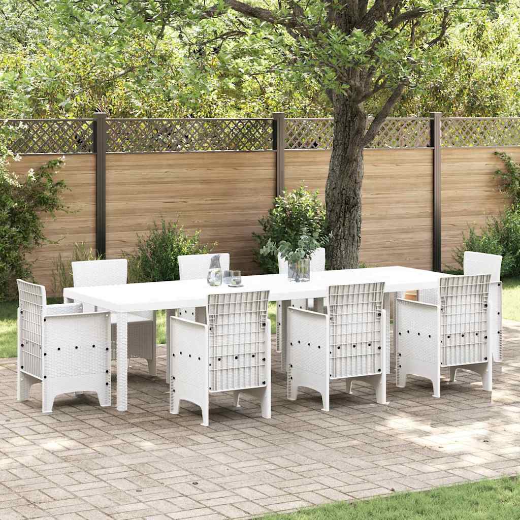 Garden table White 300 x 100 x 73 cm polyrattan