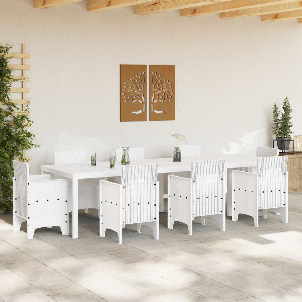 Garden table White 300 x 100 x 73 cm polyrattan