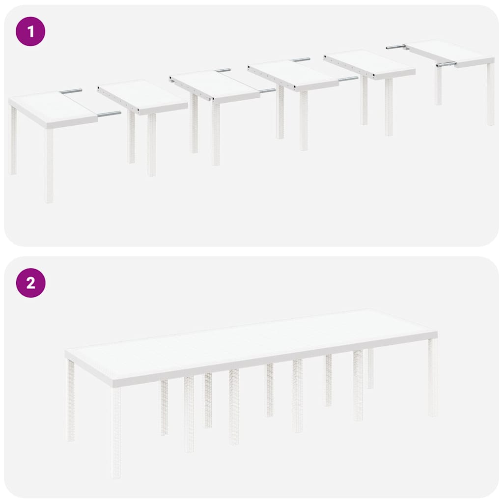 Garden table White 300 x 100 x 73 cm polyrattan