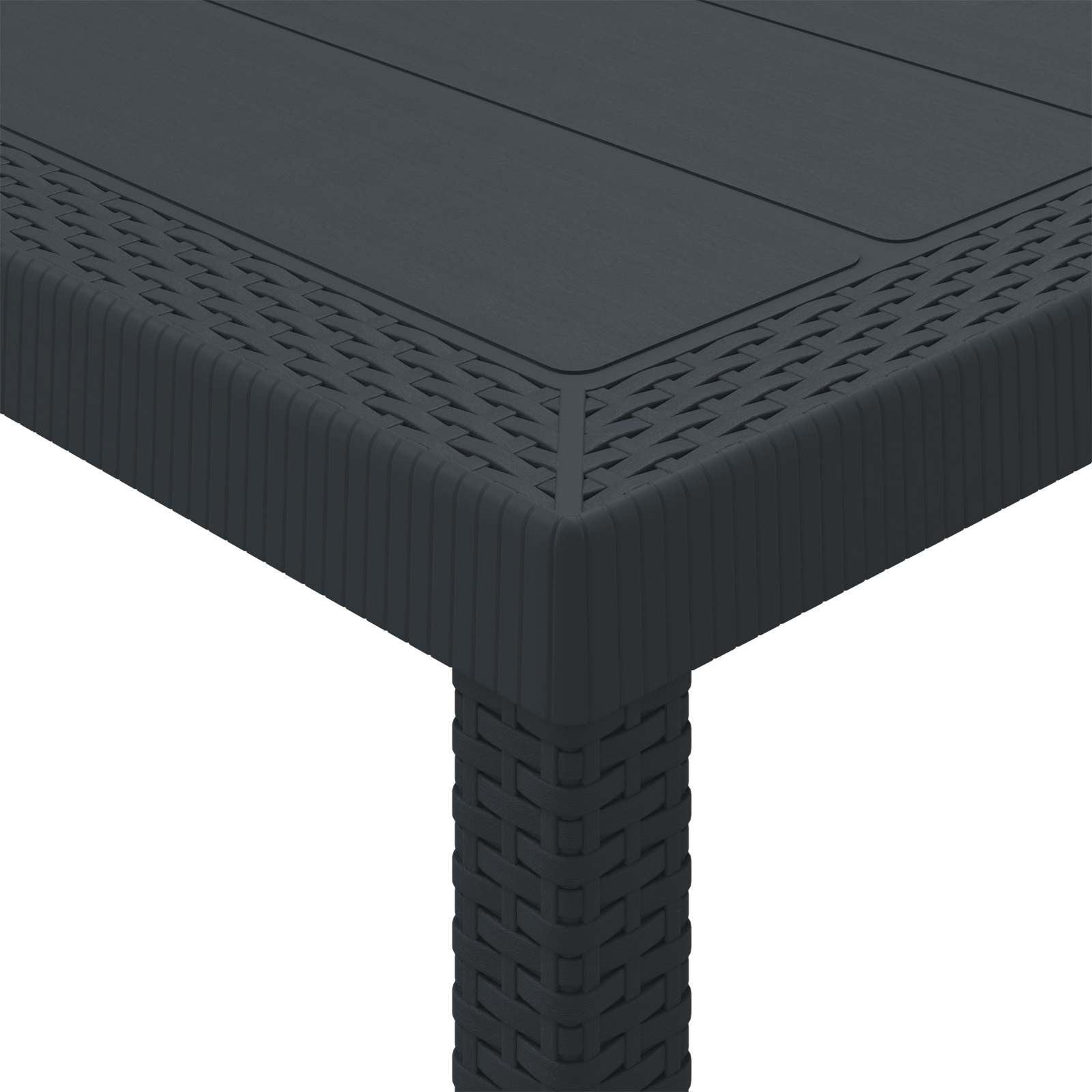 Sodo stalas Antracitas 350 x 100 x 74 cm poliratanas