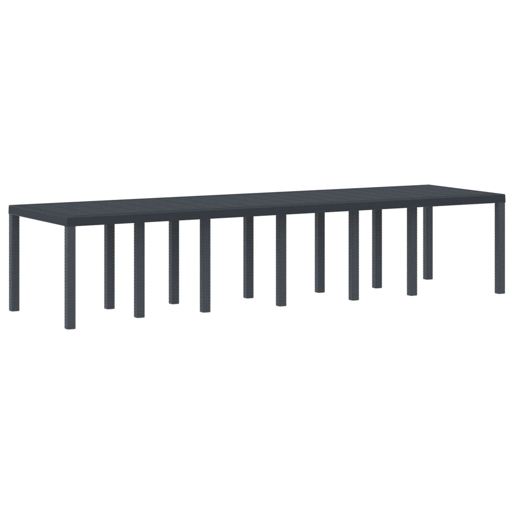 Sodo stalas Antracitas 350 x 100 x 74 cm poliratanas