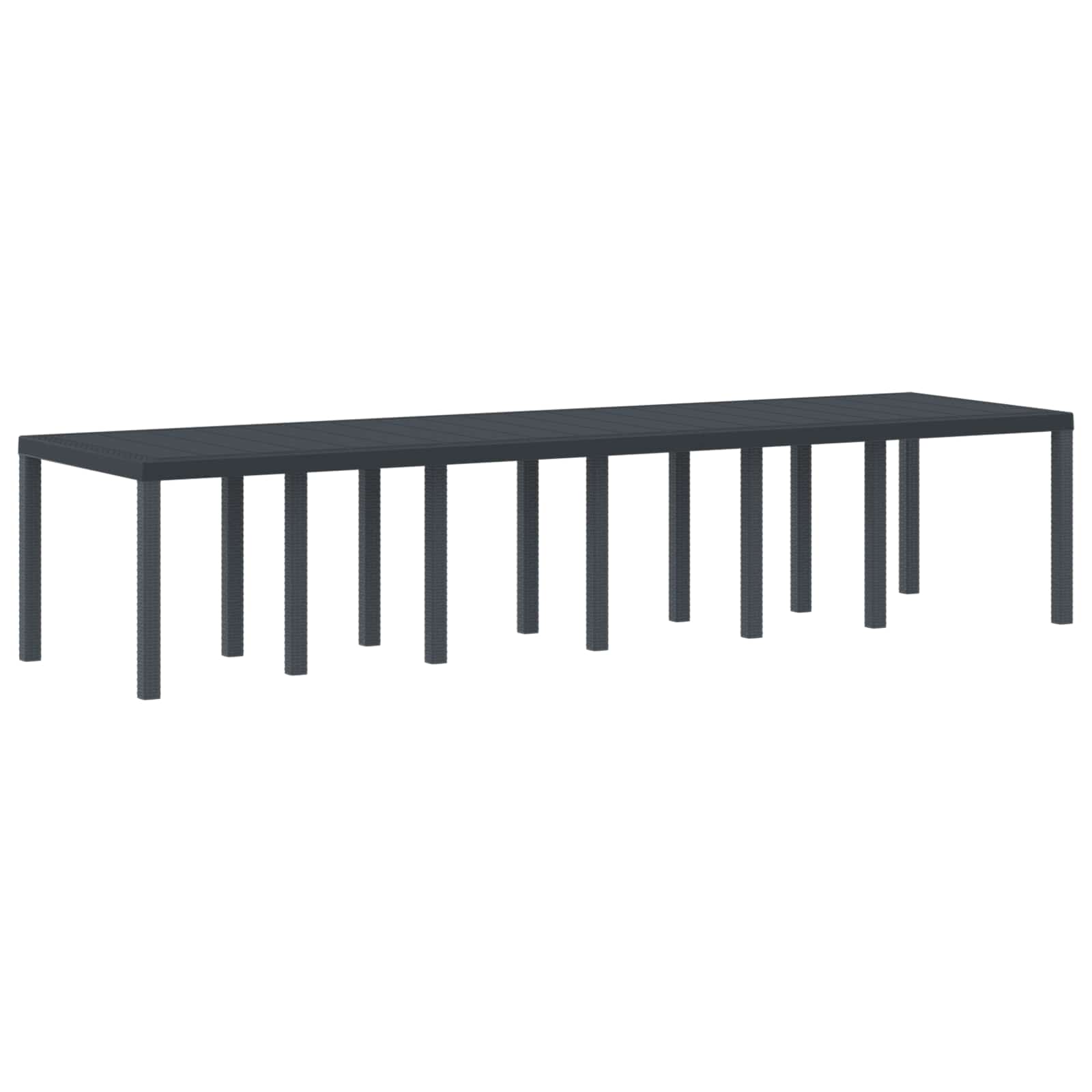 Sodo stalas Antracitas 350 x 100 x 74 cm poliratanas