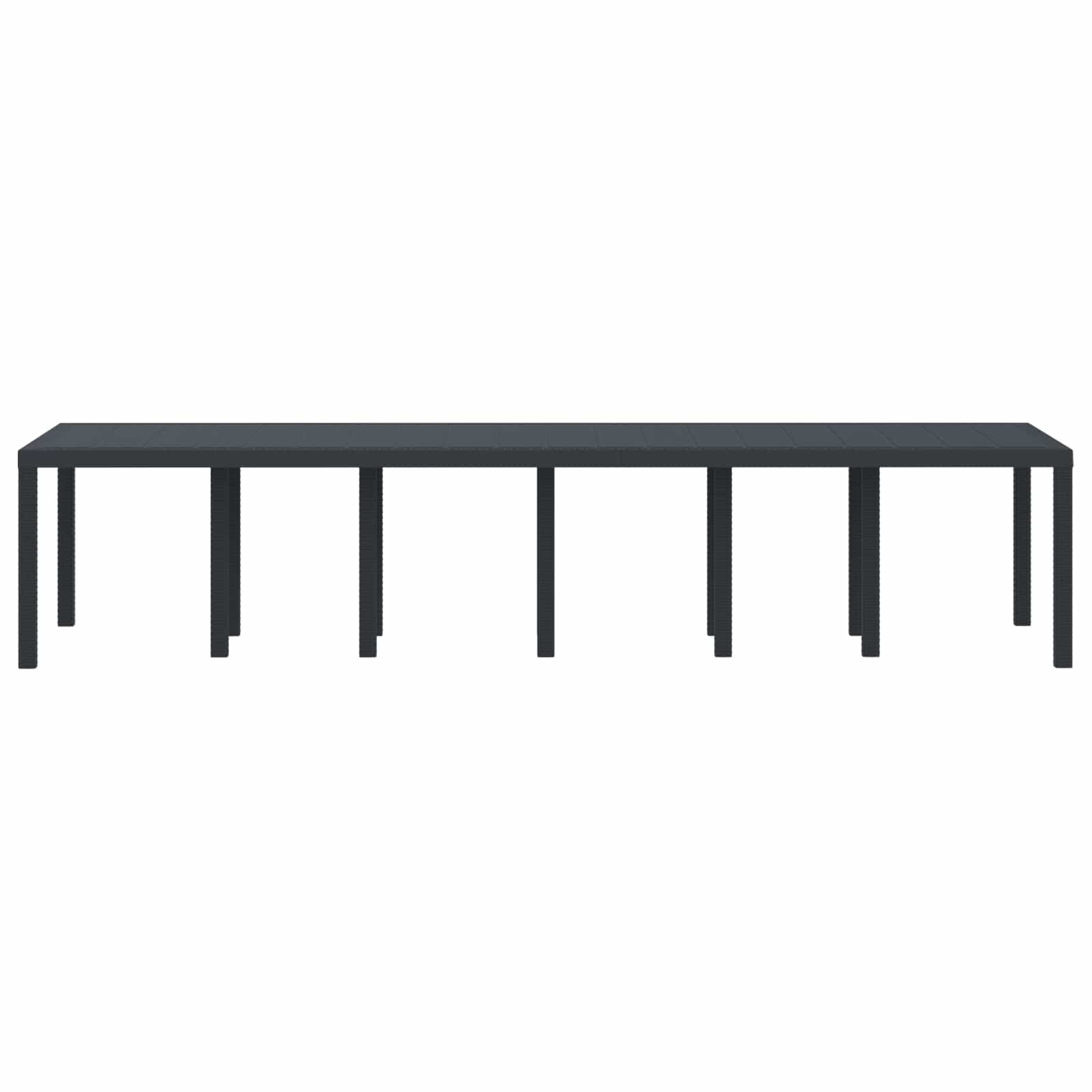 Sodo stalas Antracitas 350 x 100 x 74 cm poliratanas