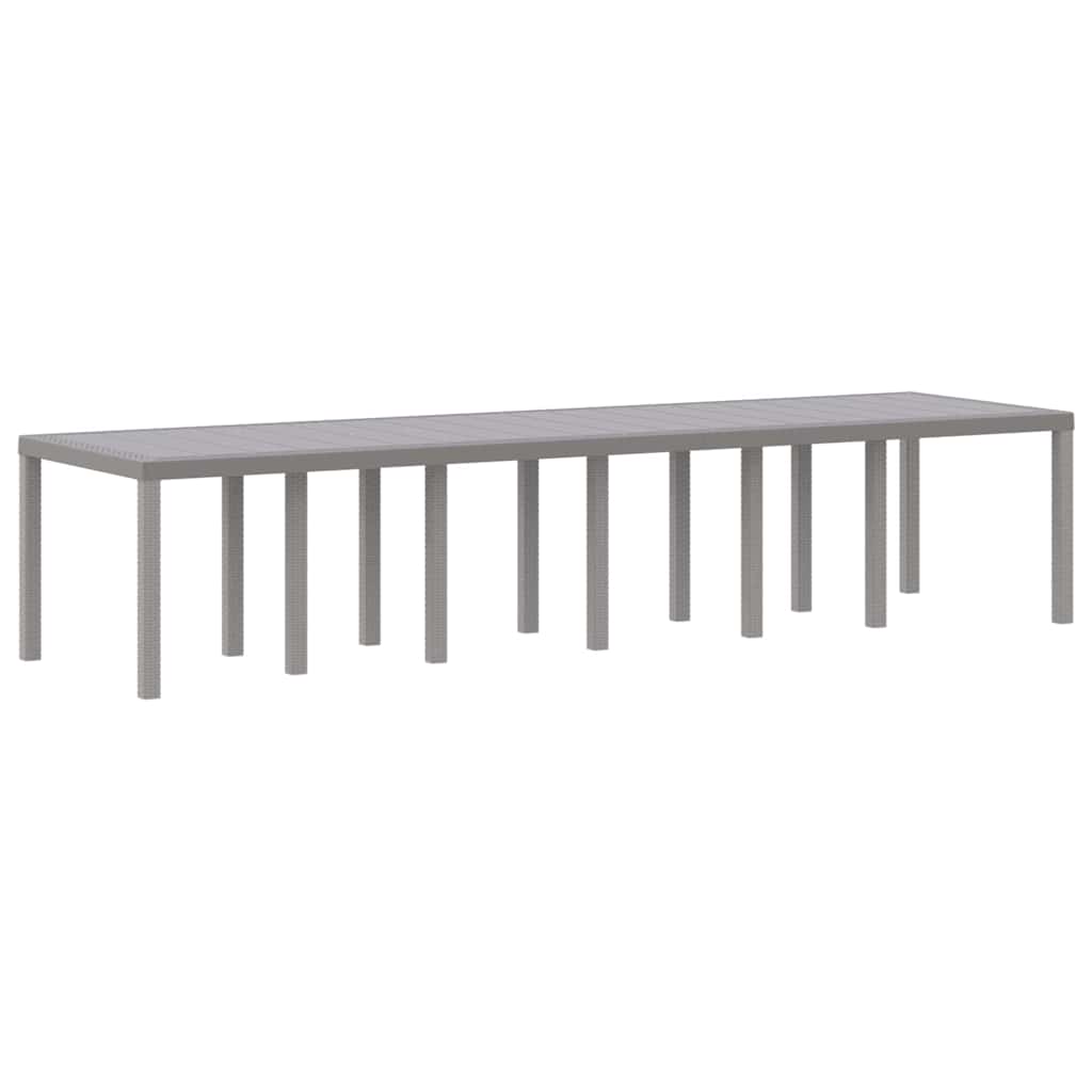 Sodo stalas Šviesiai pilka 350 x 100 x 73 cm poliratanas