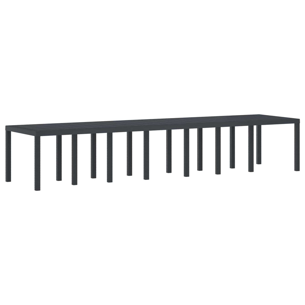 Sodo stalas Antracitas 400 x 100 x 73 cm poliratanas