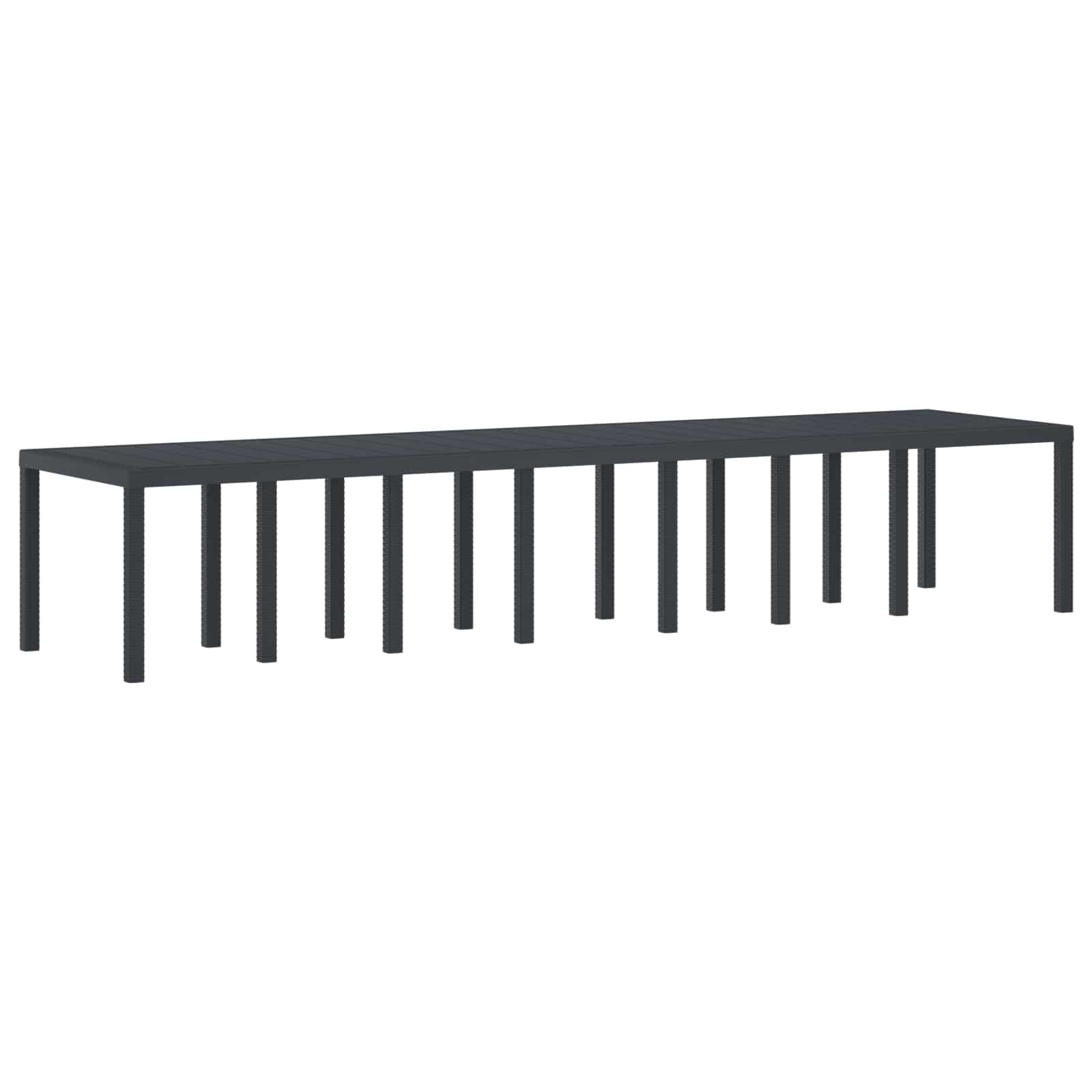 Sodo stalas Antracitas 400 x 100 x 73 cm poliratanas
