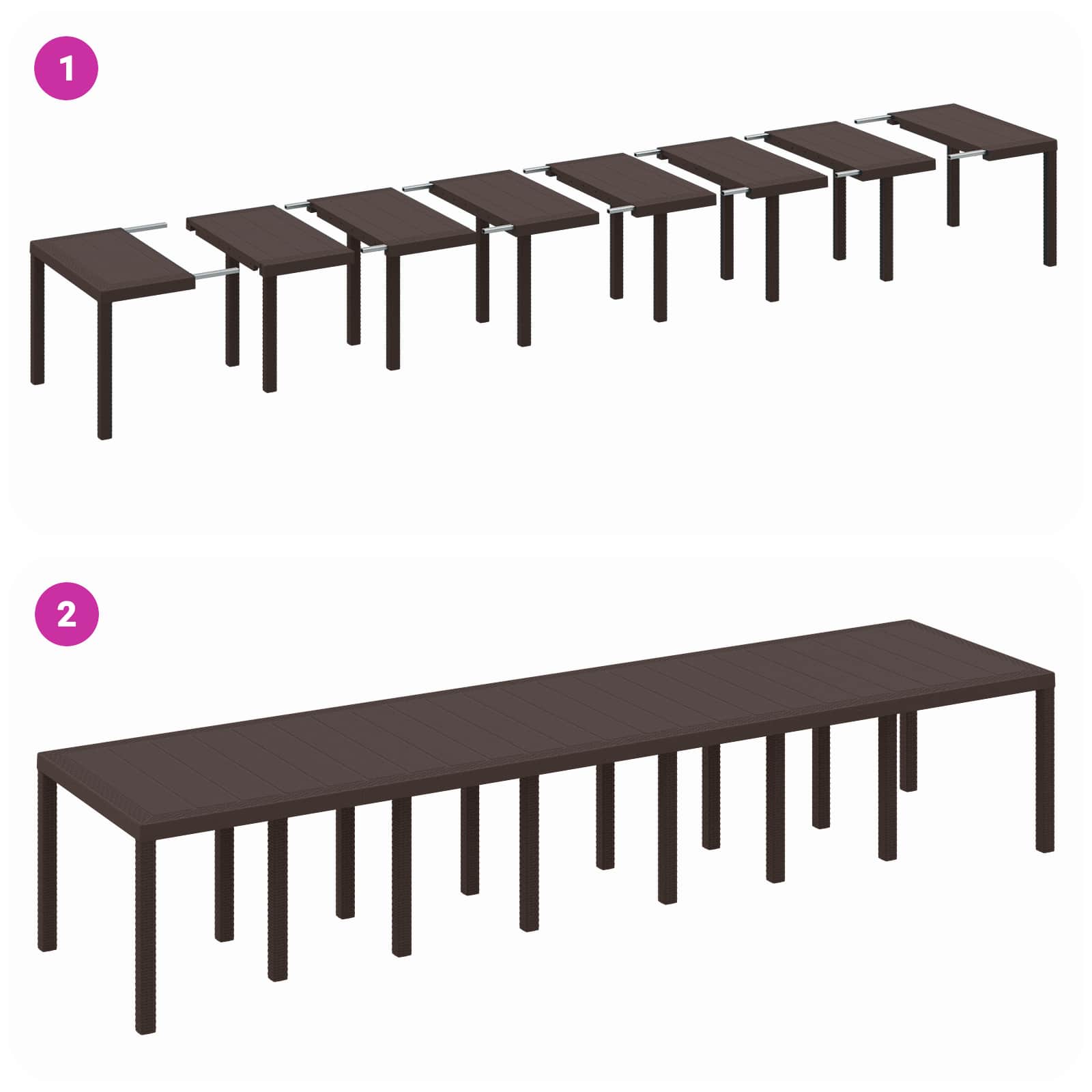 Sodo stalas Ruda 400 x 100 x 73 cm poliratanas