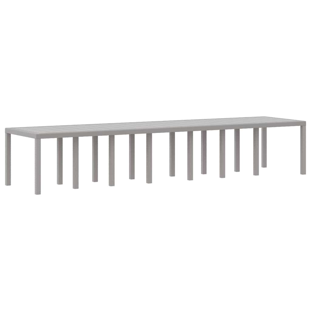 Sodo stalas Šviesiai pilka 400 x 100 x 73 cm poliratanas