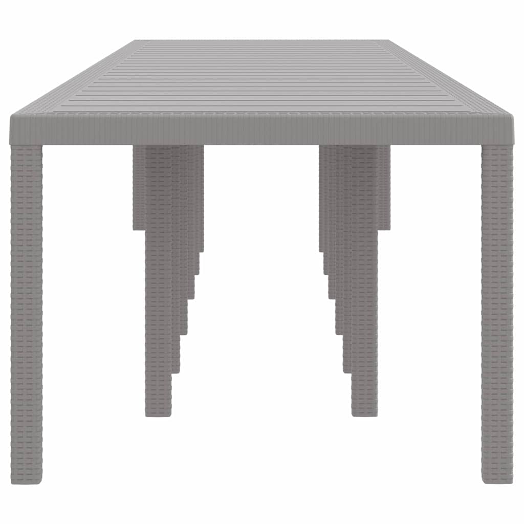 Sodo stalas Šviesiai pilka 400 x 100 x 73 cm poliratanas