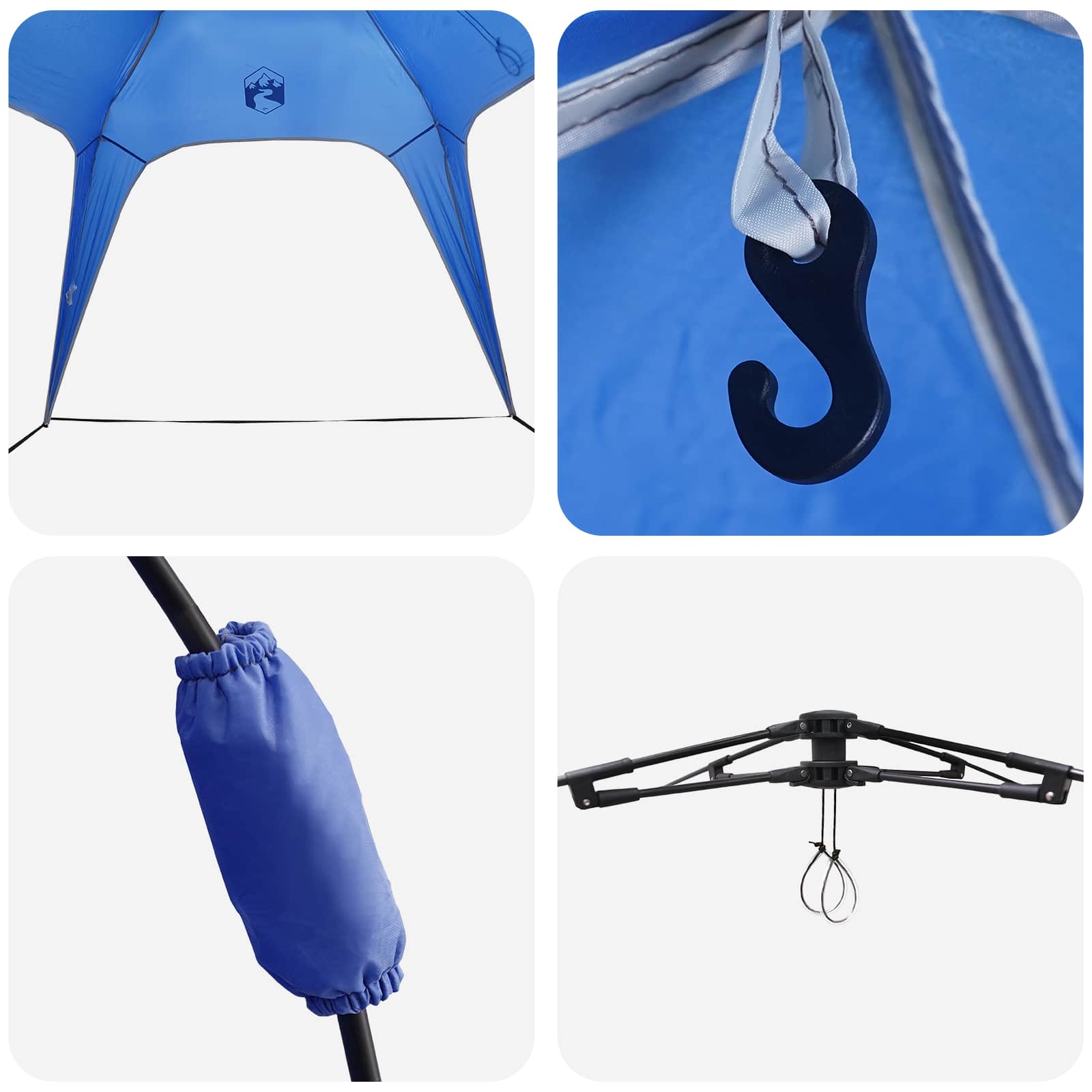 Instant Tent Azure Blue 260 x 260 x 185 cm Steel