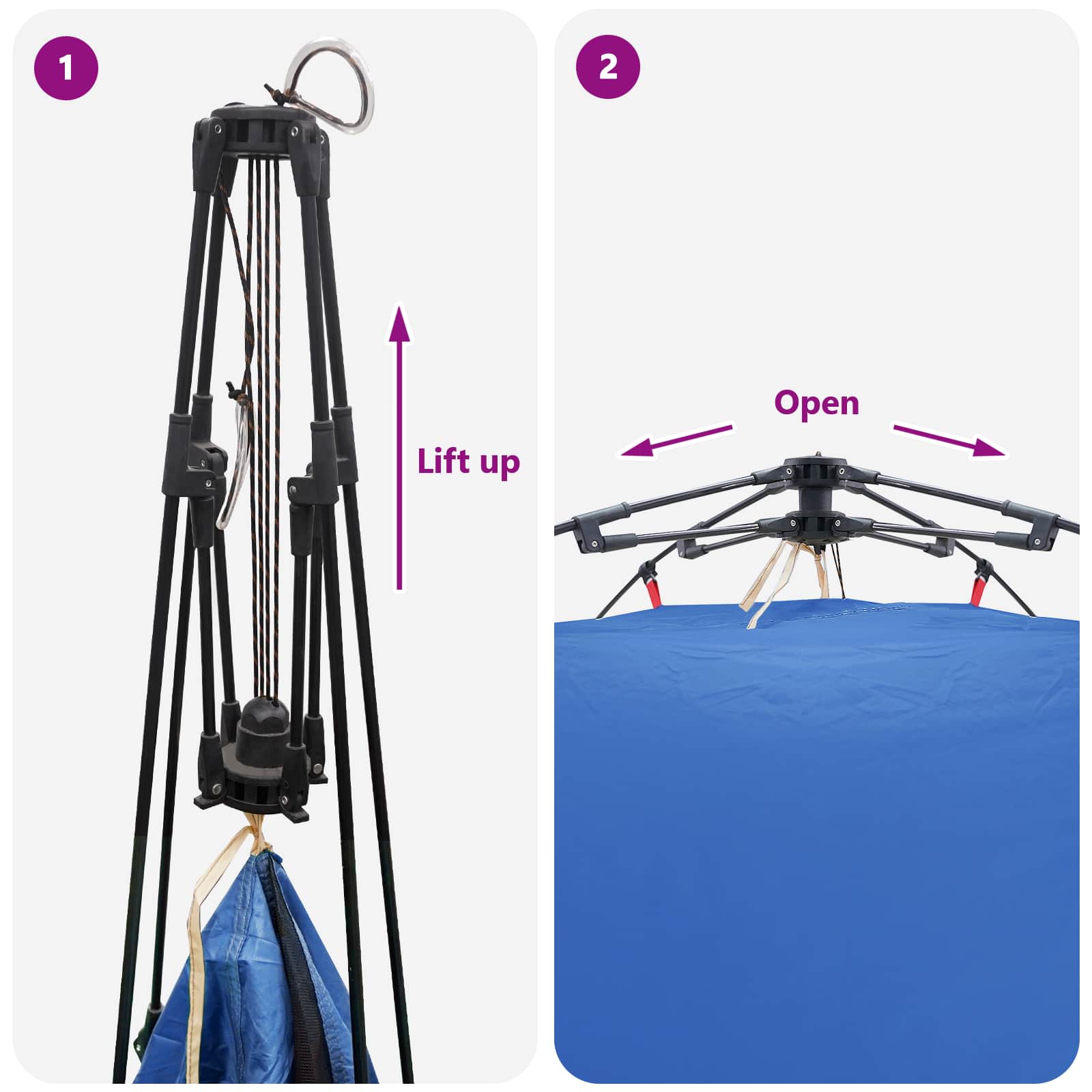 Instant Tent Azure Blue 260 x 260 x 185 cm Steel