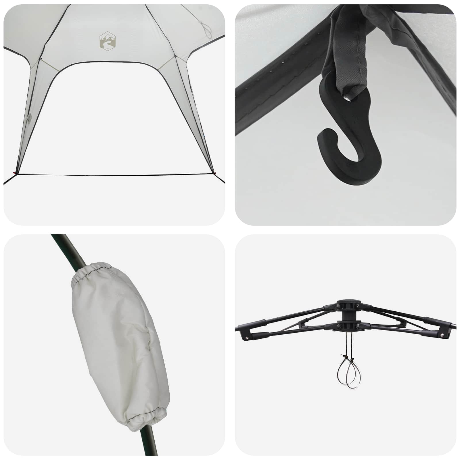 Pop-Up Tent with Storage Grey 260 x 260 x 185 cm Steel