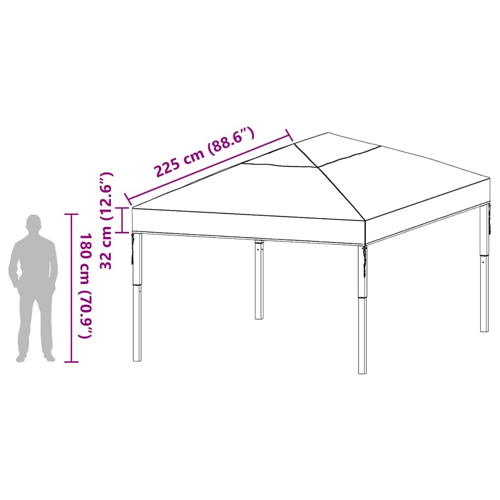 Paviljona pārsega nomaiņa Caurspīdīgs 400 x 300 x 32 cm PVC
