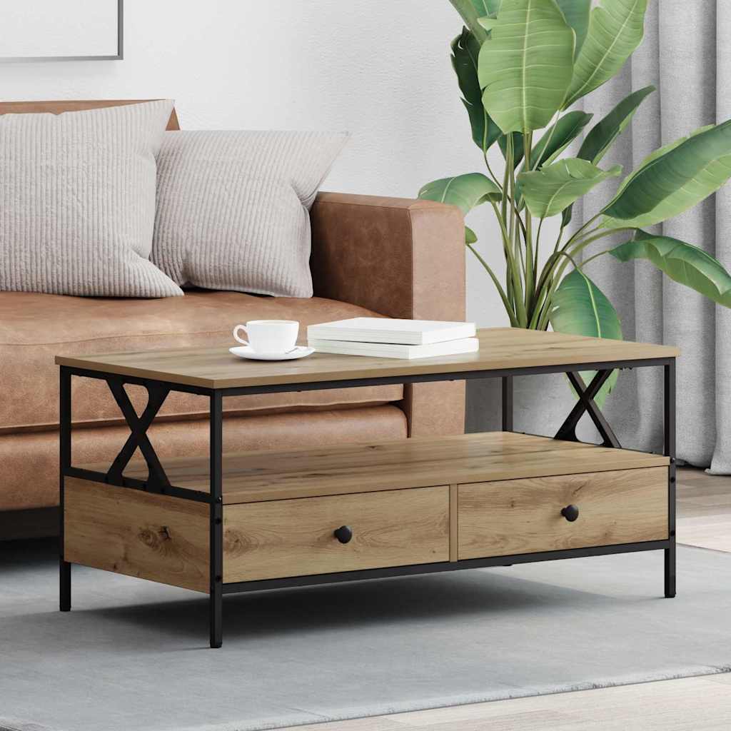 Coffee table with Drawer artisan oak 100 x 51 x 45 cm