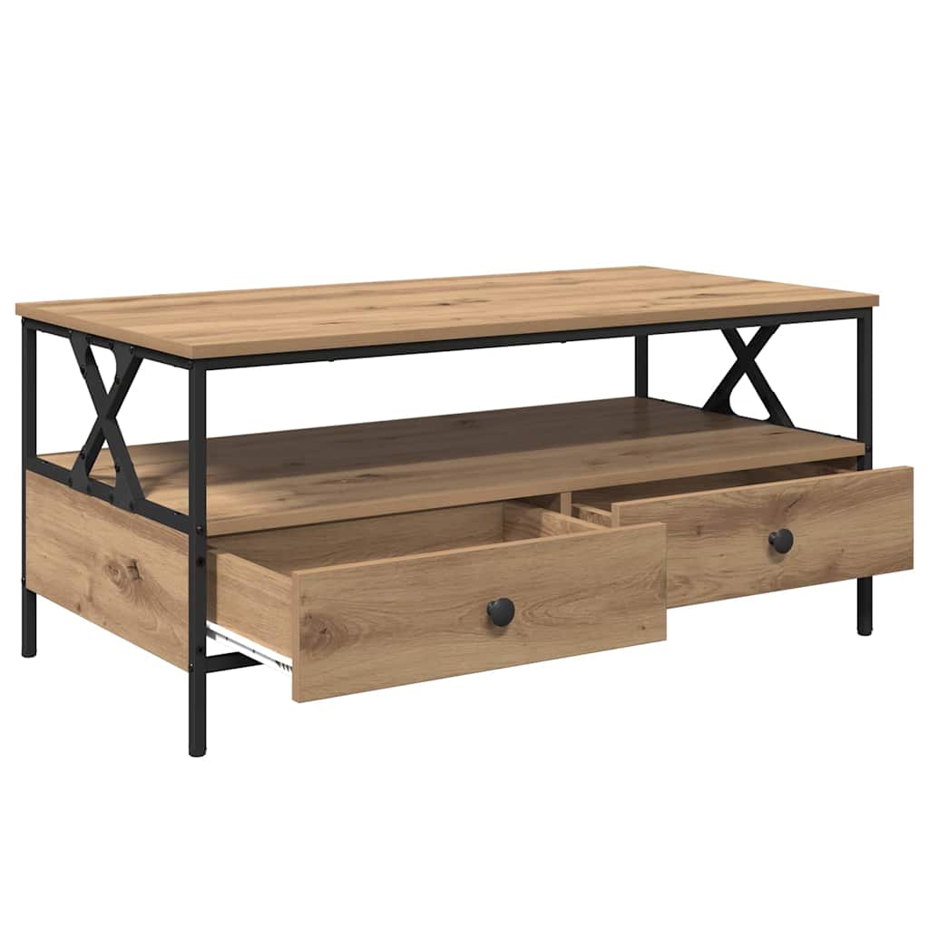 Coffee table with Drawer artisan oak 100 x 51 x 45 cm