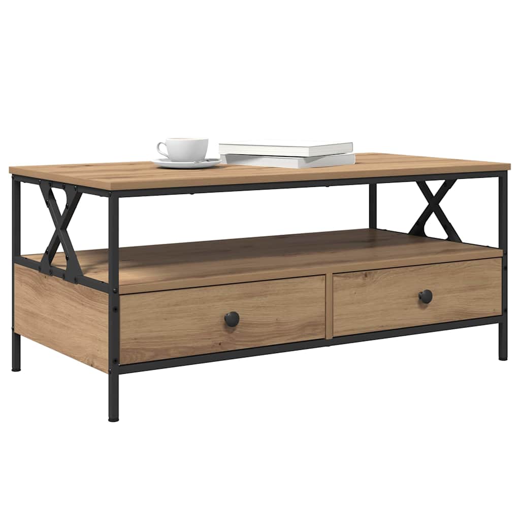 Coffee table with Drawer artisan oak 100 x 51 x 45 cm
