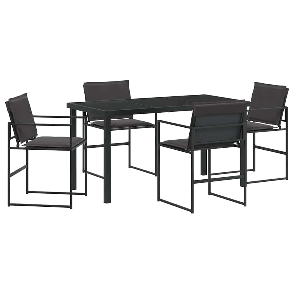Sodo valgomojo komplektas 5 pcs Juoda 140 x 70 x 73 cm