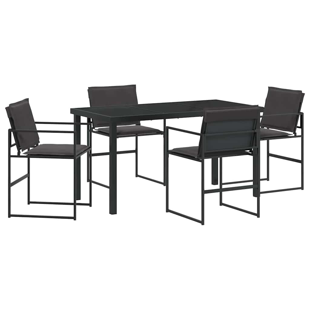 Sodo valgomojo komplektas 5 pcs Juoda 140 x 70 x 73 cm