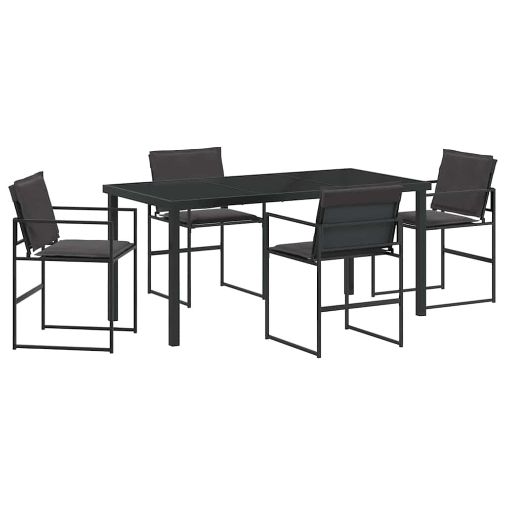 Sodo valgomojo komplektas 5 pcs Juoda 160 x 80 x 73 cm