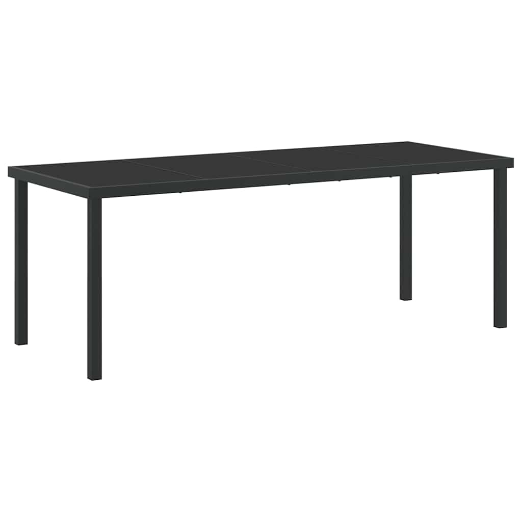 Sodo valgomojo komplektas 9 pcs Juoda 200 x 80 x 73 cm
