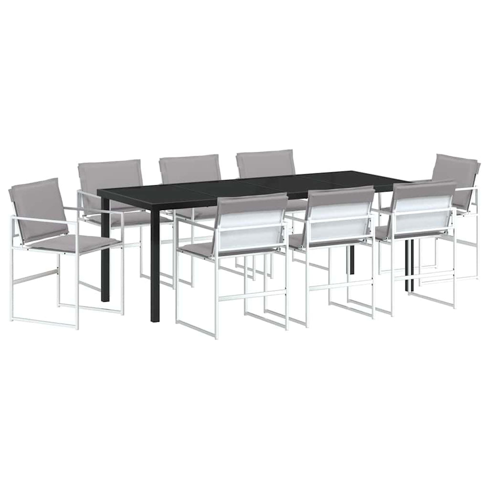 Sodo valgomojo komplektas 9 pcs Balta 200 x 80 x 73 cm