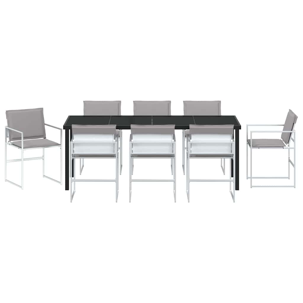 Sodo valgomojo komplektas 9 pcs Balta 200 x 80 x 73 cm