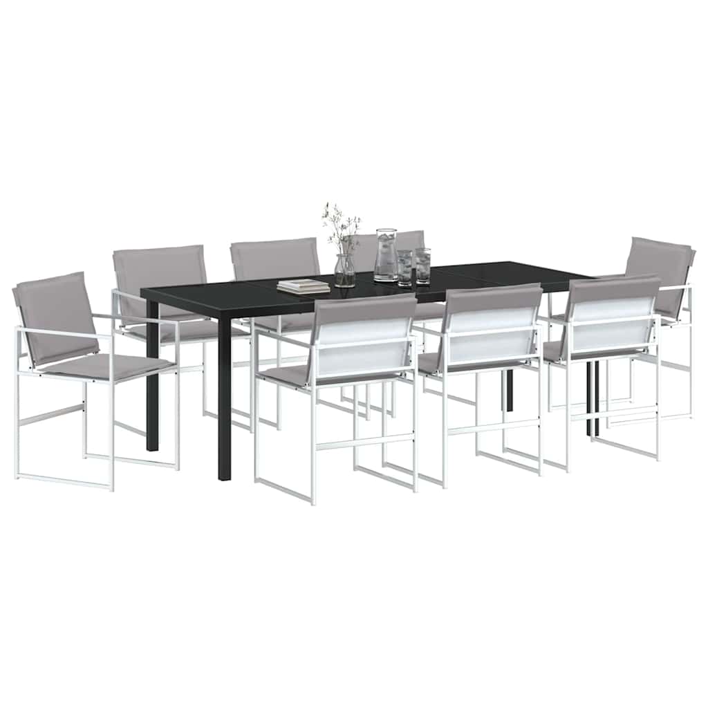 Sodo valgomojo komplektas 9 pcs Balta 200 x 80 x 73 cm