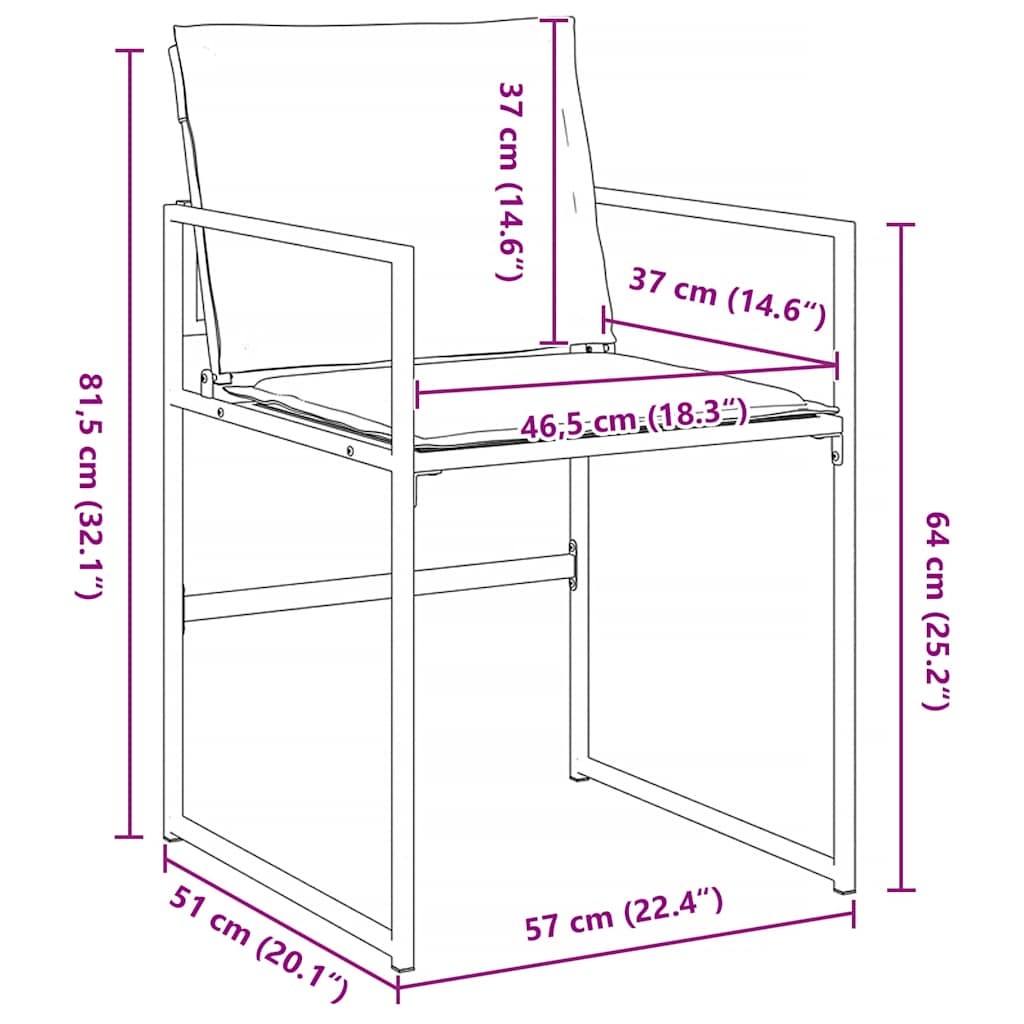 Sodo valgomojo komplektas 9 pcs Balta 200 x 80 x 73 cm