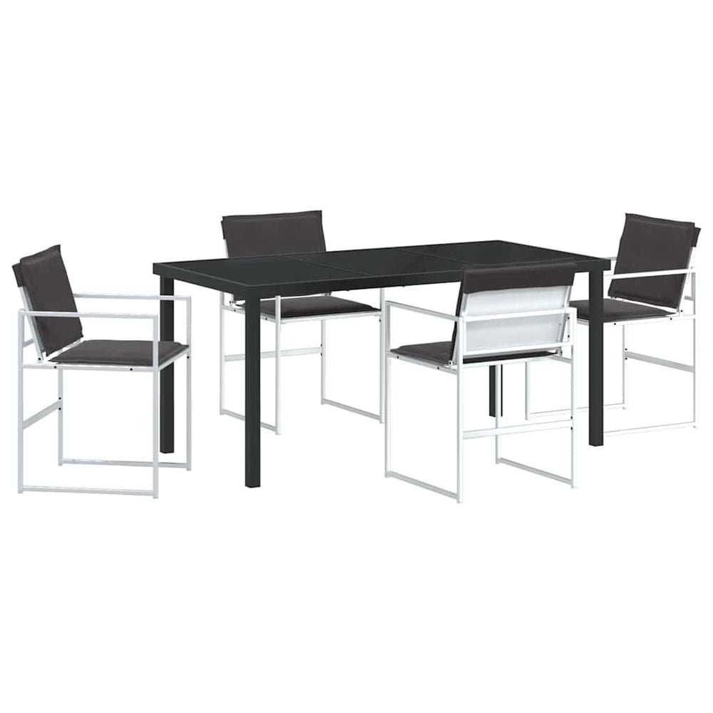 Sodo valgomojo komplektas 5 pcs Balta Textilene ir plienas