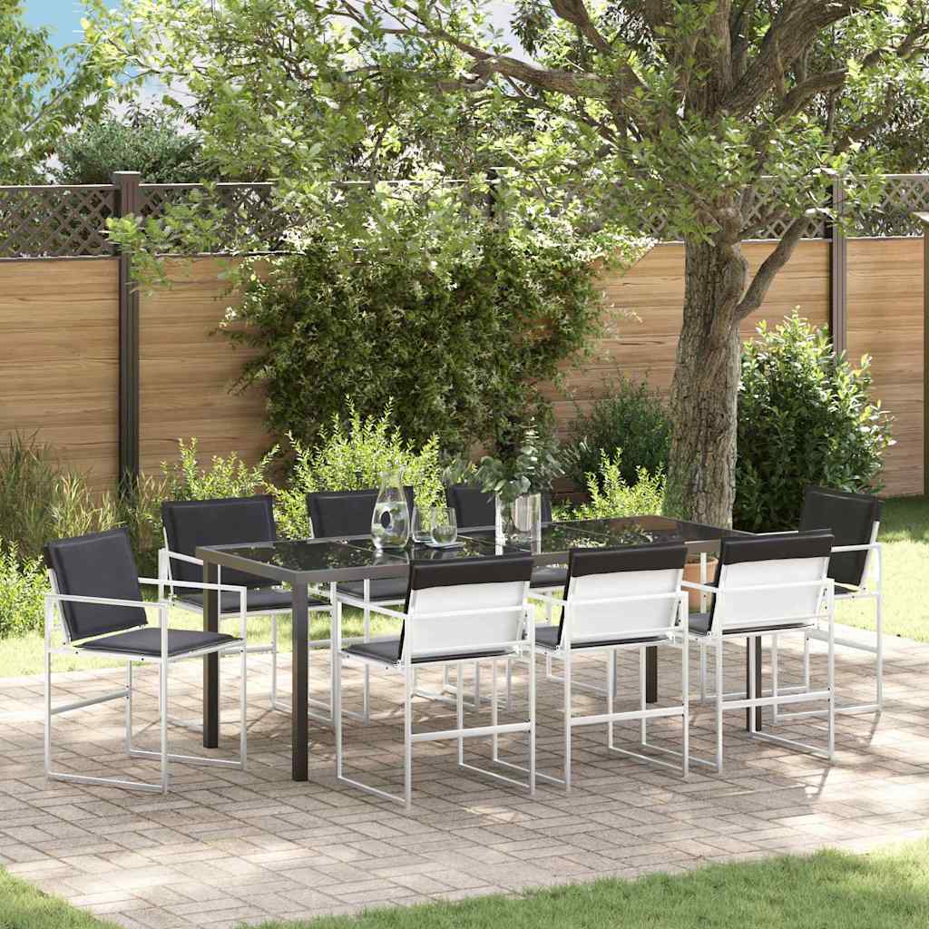 Sodo valgomojo komplektas 9 pcs Balta 200 x 80 x 73 cm