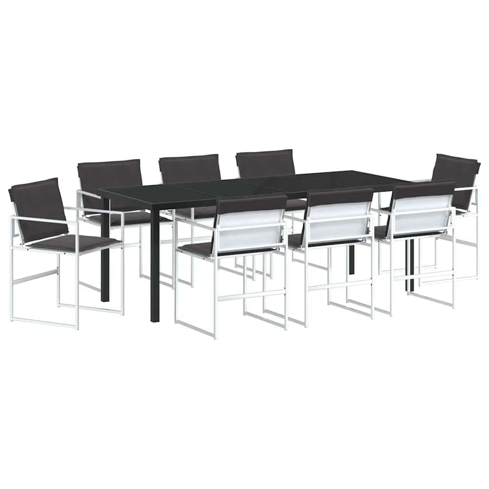 Sodo valgomojo komplektas 9 pcs Balta 200 x 80 x 73 cm