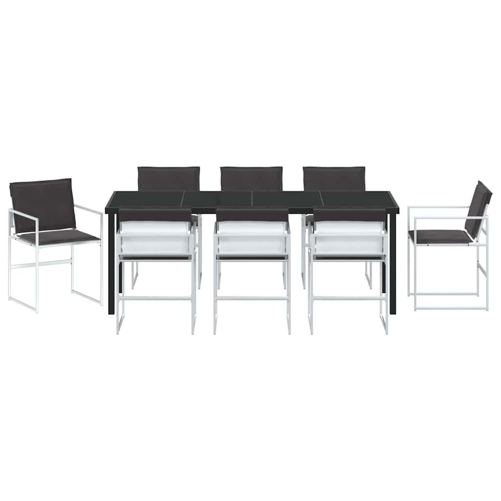 Sodo valgomojo komplektas 9 pcs Balta 200 x 80 x 73 cm