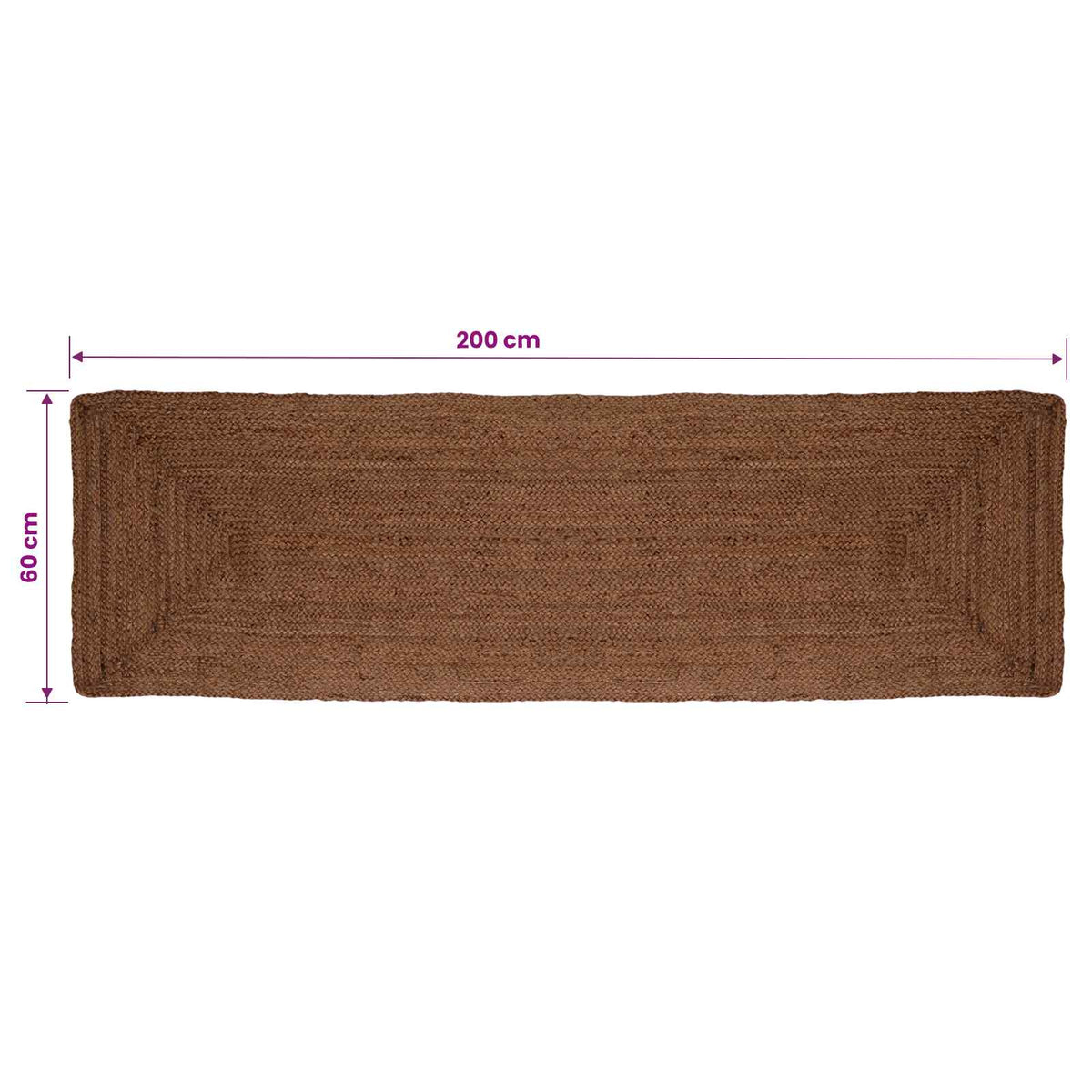 Kilimas Pilka 60 x 200 cm Džiutas