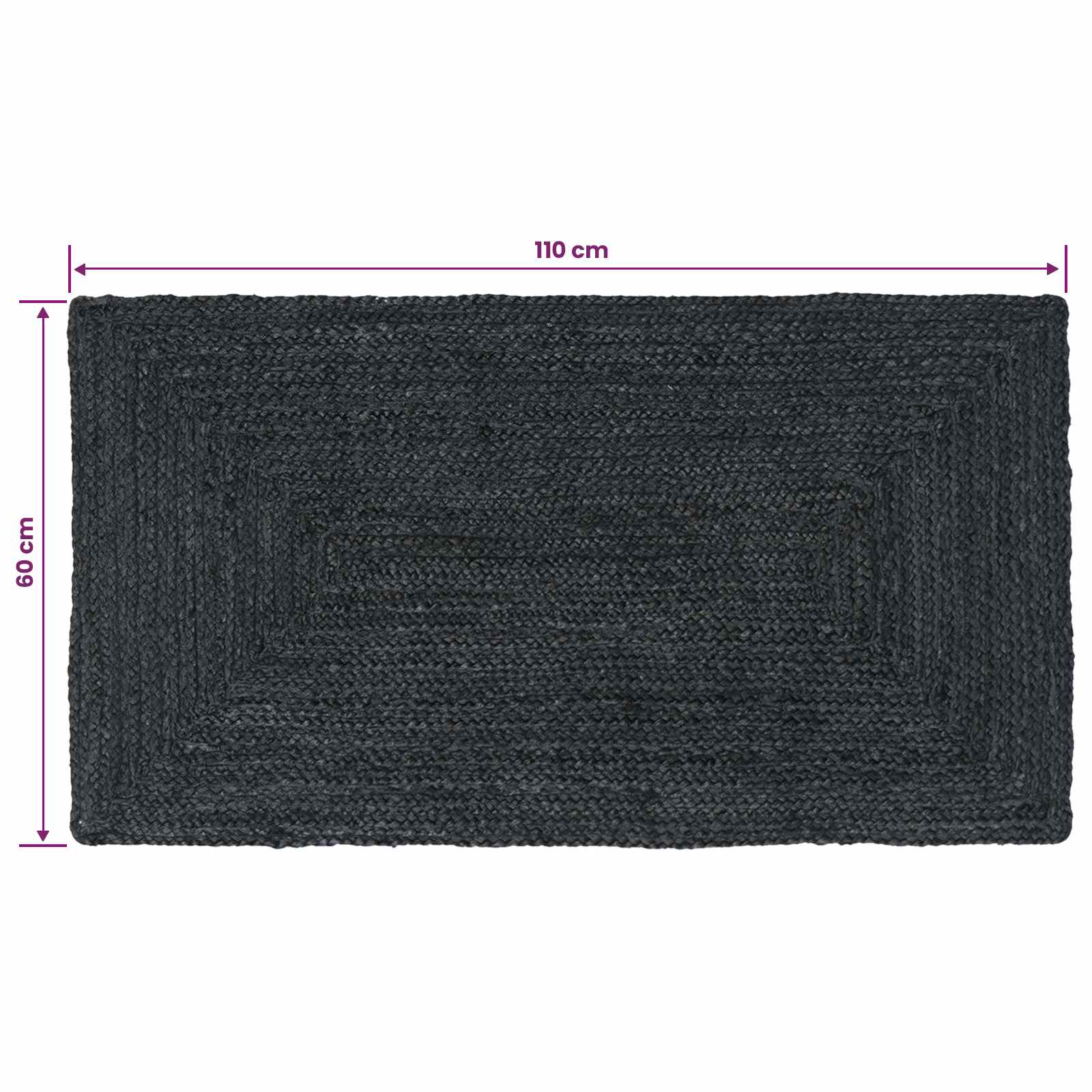 Zoninės kiliminės dangos Tamsiai pilka 60 x 110 cm Džiutas