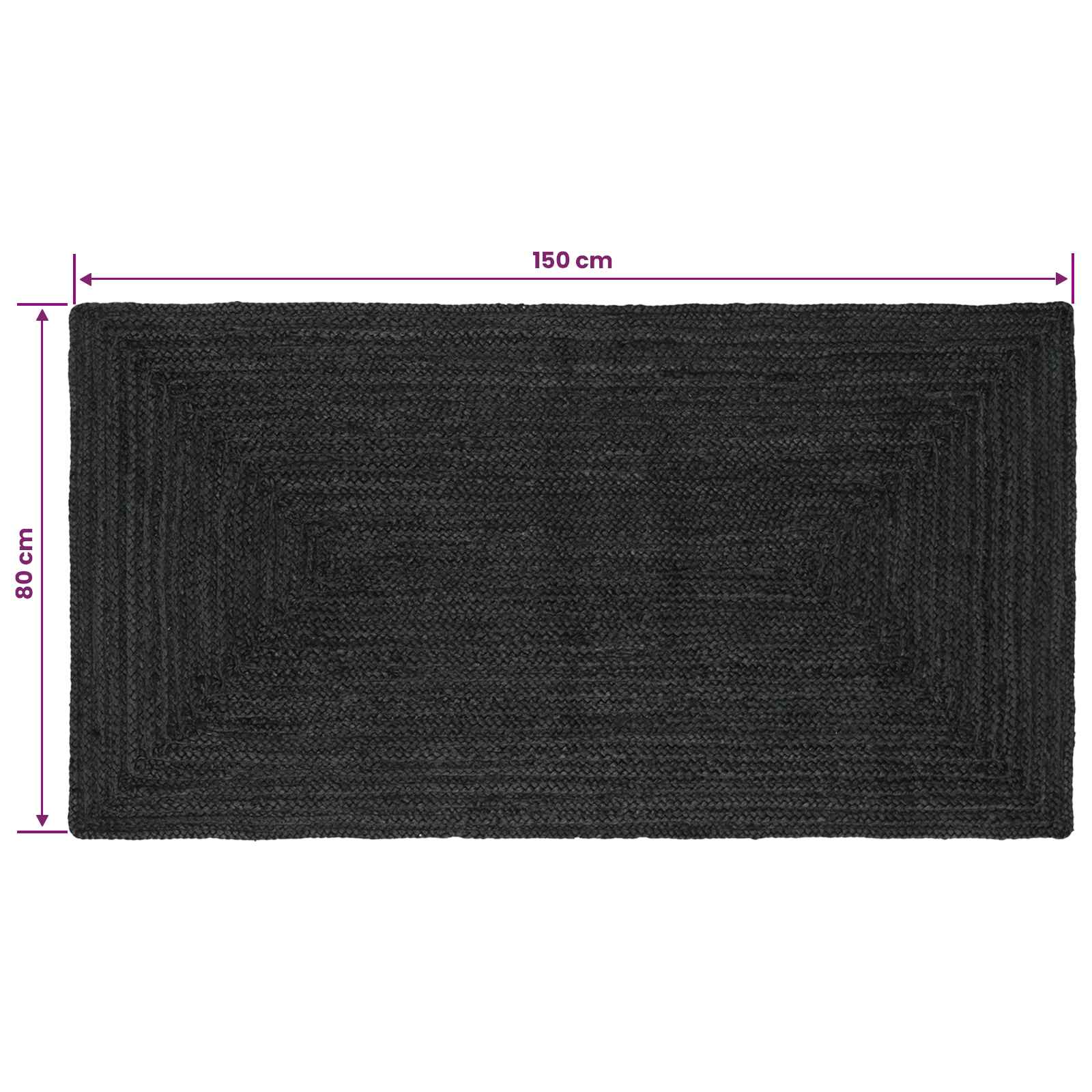 Zoninės kiliminės dangos Tamsiai pilka 80 x 150 cm Džiutas