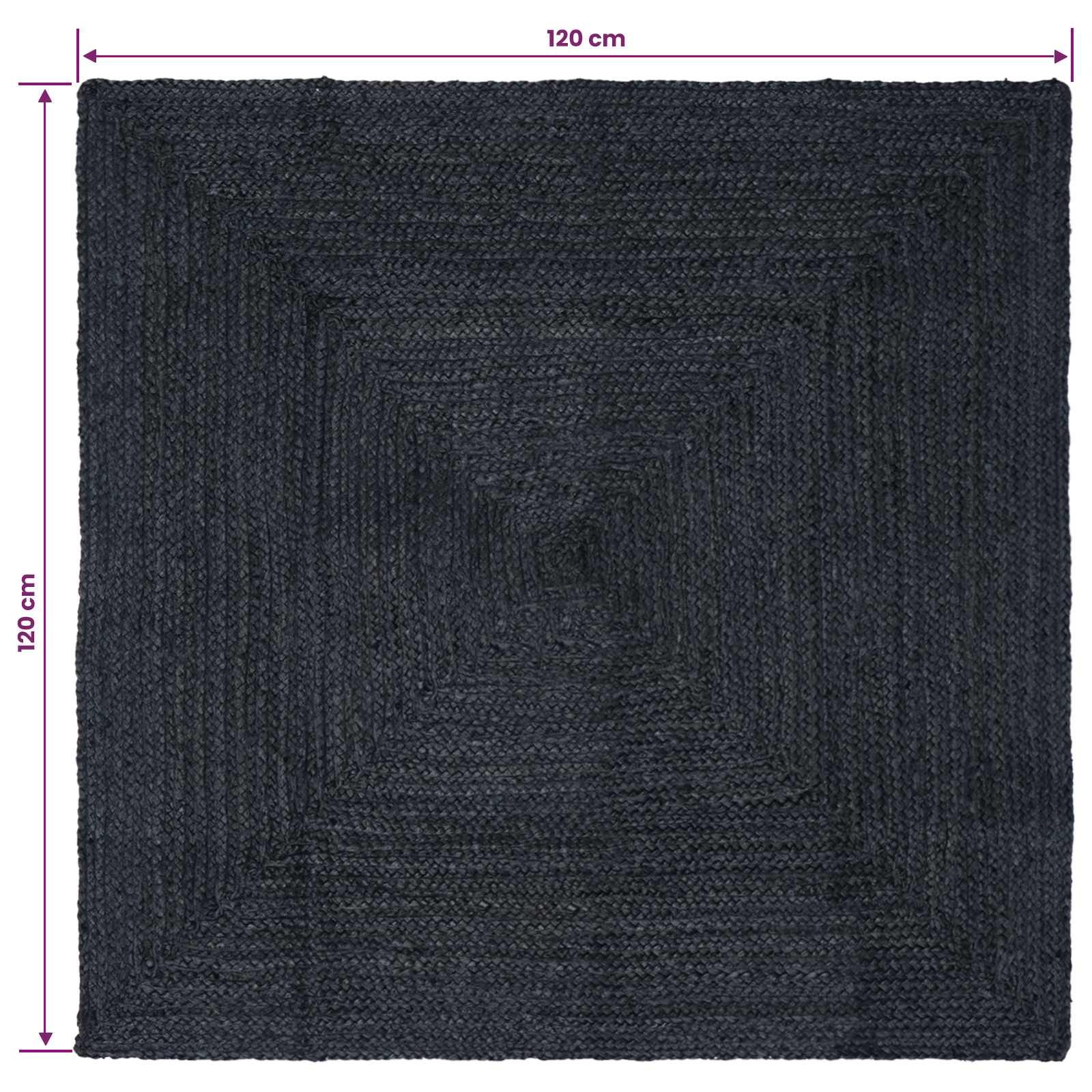 Zoninės kiliminės dangos Tamsiai pilka 120 x 120 cm Džiutas